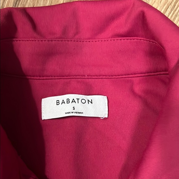 Babaton Raspberry Pink Notched Collar Crop Top - Picture 2 of 5